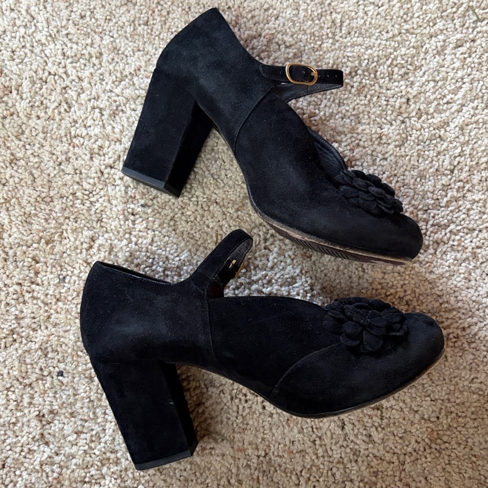 Chie Mihara Mary Jane platform suede high heels ankle strap - Picture 4 of 10